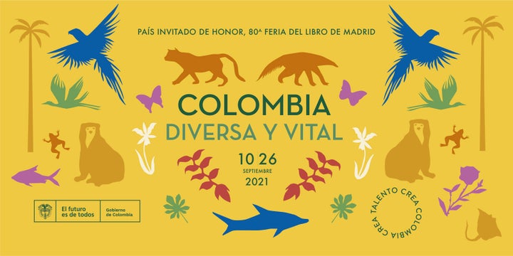 Cartel de la Feria del Libro de Madrid sobre el país invitado, Colombia.