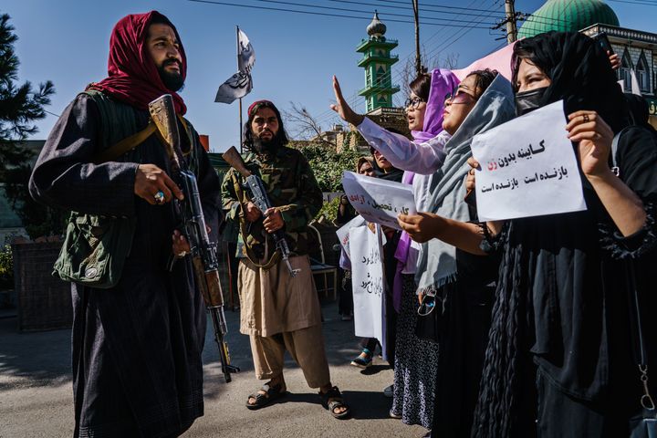 The women's protest from Wednesday – they were campaigning against the new all-male interim government announced by the Taliban