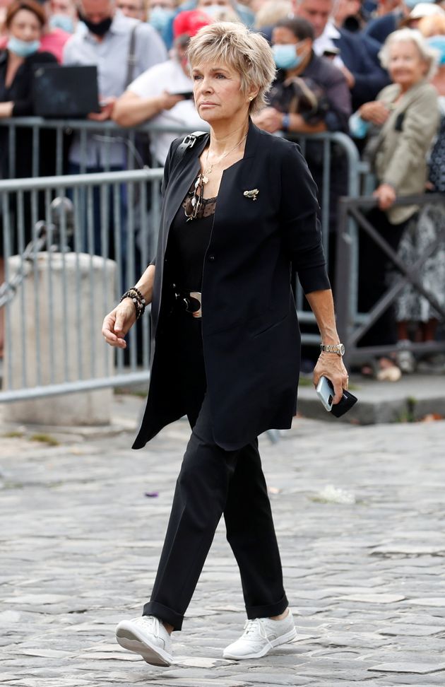 Veronique Jannot aux obsèques de Jean-Paul Belmondo à l'église Saint-Germain-des-Pres à Paris, le 10 septembre 2021