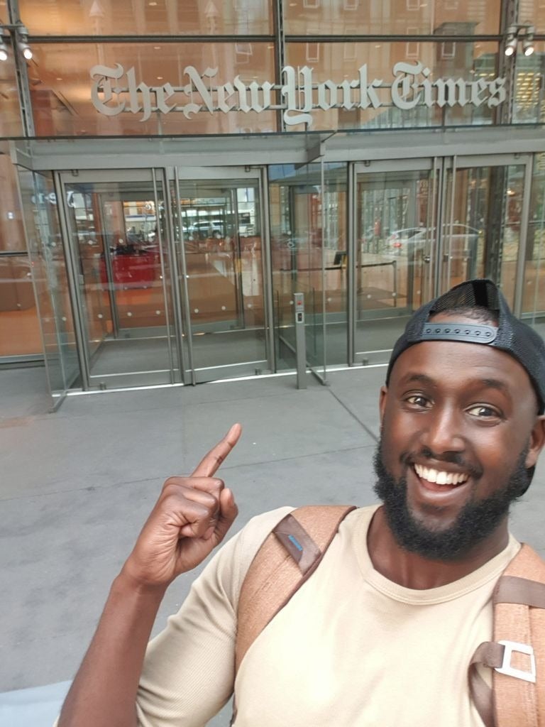 Mohamed on a trip to New York, one of the many visits he's made to the