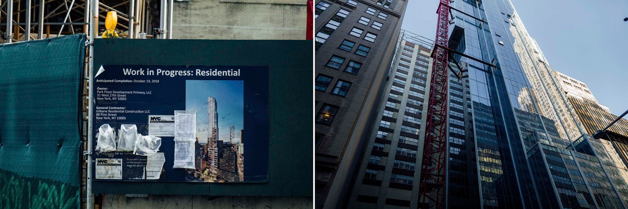 A building under construction at the former proposed site of Cordoba House in Lower Manhattan.