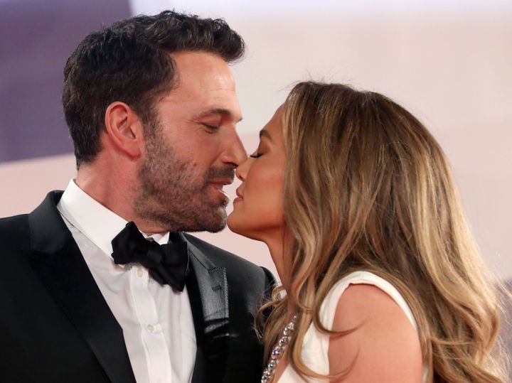 VENICE, ITALY - SEPTEMBER 10: Ben Affleck and Jennifer Lopez attend the red carpet of the movie "The Last Duel" during the 78th Venice International Film Festival on September 10, 2021 in Venice, Italy. (Photo by Elisabetta A. Villa/Getty Images)