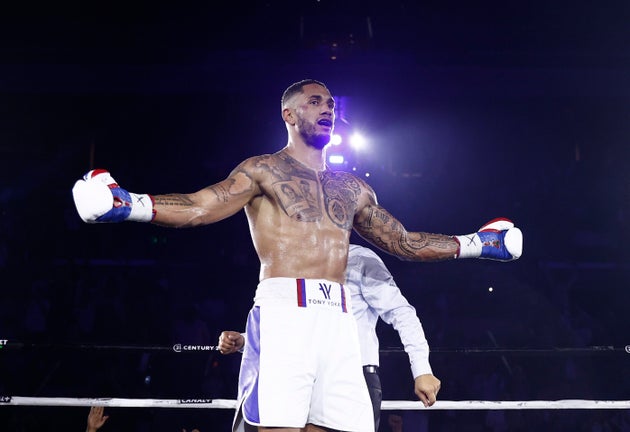Tony Yoka après sa victoire contre Petar Milas, à Roland-Garros à Paris, le 10 septembre 2021.