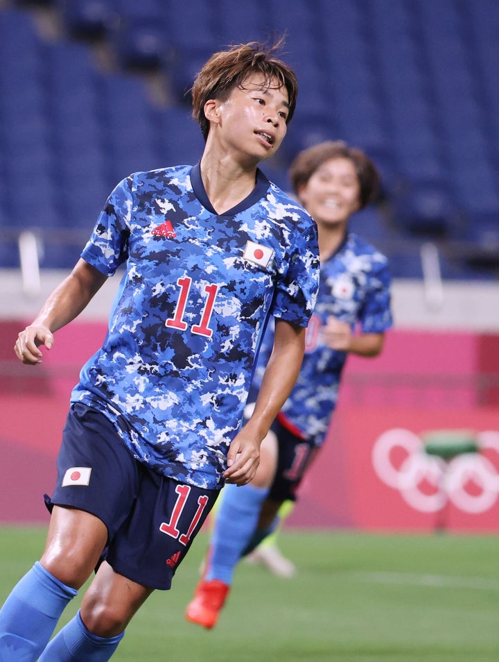 東京五輪サッカー女子準々決勝・スウェーデン－日本。前半、同点ゴールを決めた田中美南 ＝7月30日、埼玉スタジアム