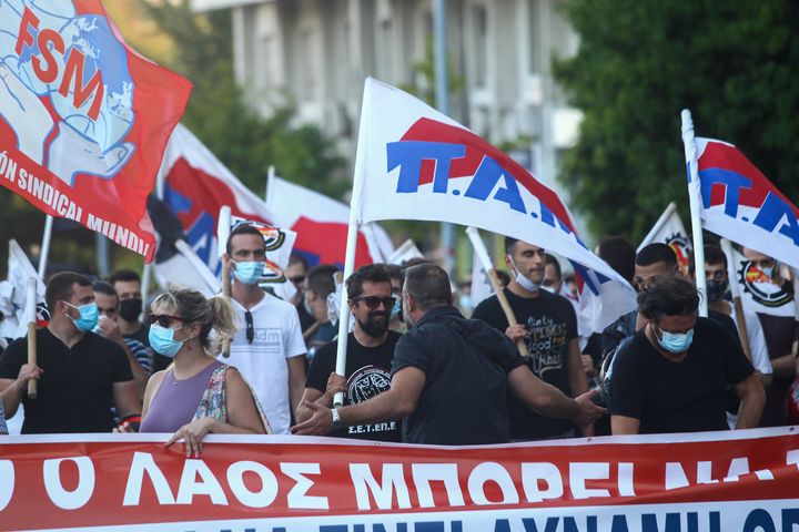 Συλλαλητήριο του ΠΑΜΕ στο περιθώριο της 85ης Διεθνούς Έκθεσης Θεσσαλονίκης, Σάββατο 11 Σεπτεμβρίου 2021. (ΜΟΤΙΟΝΤΕΑΜ/ΓΙΩΡΓΟΣ ΚΩΝΣΤΑΝΤΙΝΙΔΗΣ)