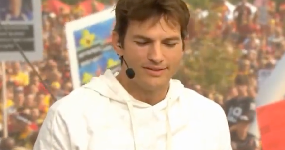 Ashton Kutcher Gets A Shower Of ‘Take A Shower’ Chants During Live US