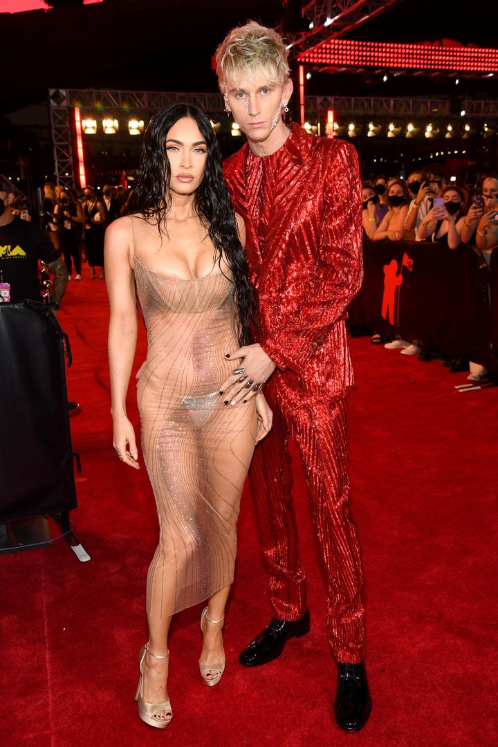 Megan Fox and Machine Gun Kelly attend the 2021 MTV Video Music Awards in Brooklyn, New York, on Sunday. 