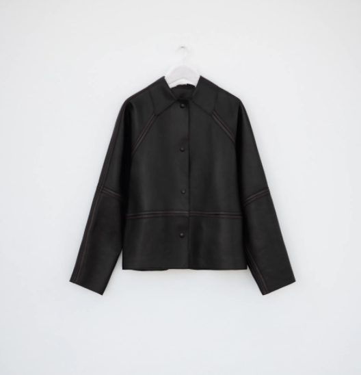 Abrigo oversize de piel de napa de Zara