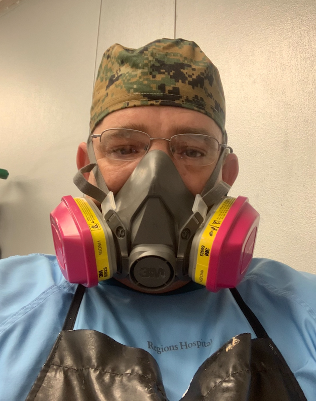 The author wearing his personal protective equipment.