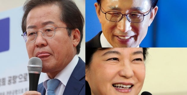 국민의힘 홍준표 의원과 두 전직 대통령.