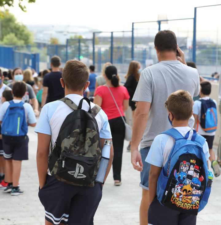 Primer día de escuela en un colegio de Madrid, el 7 de septiembre de 2021.