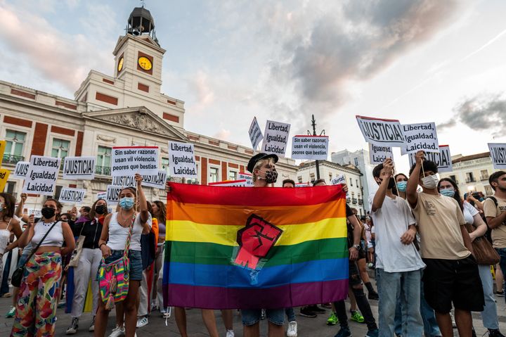 Manifestación contra la LGTBIfobia en Madrid, el 8 de septiembre de 2021. 