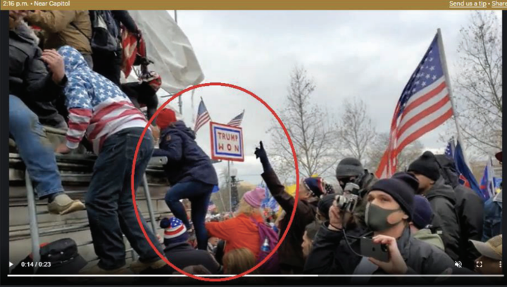 Jean Lavin and Carla Krzywicki were seen climbing a bike rack in order to reach the U.S. Capitol during the Jan. 6 attack, ac