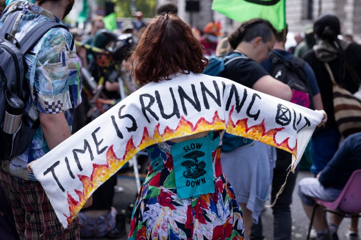 Advocates for action on climate change hold a demonstration in London last month.