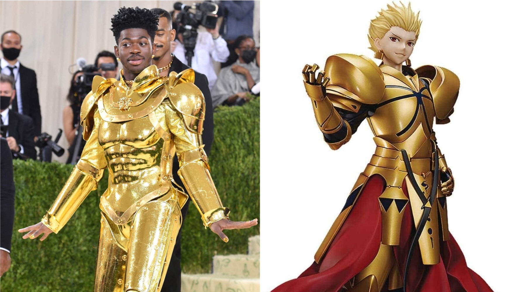 メットガラで着た黄金の鎧は Fate のギルガメッシュがモデル リル ナズ X本人が写真付きツイート ハフポスト アートとカルチャー メットガラで着た黄金の鎧は Fate のギルガメッシュがモデル リル ナズ X本人が写真付きツイート ハフポスト アートとカルチャー