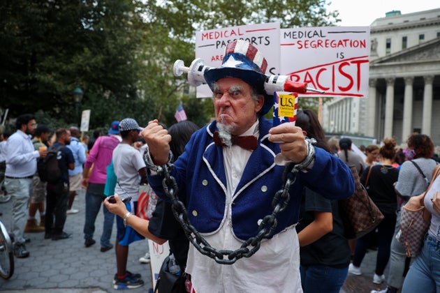 13 Σεπτεμβρίου 2021 Αντιεμβολιαστές στη Νέα Υόρκη