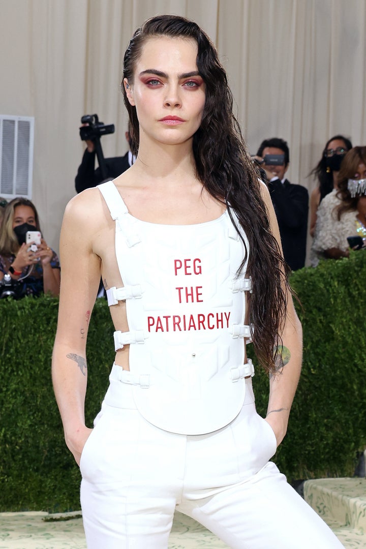 Cara Delevingne at the 2021 Met Gala benefit.