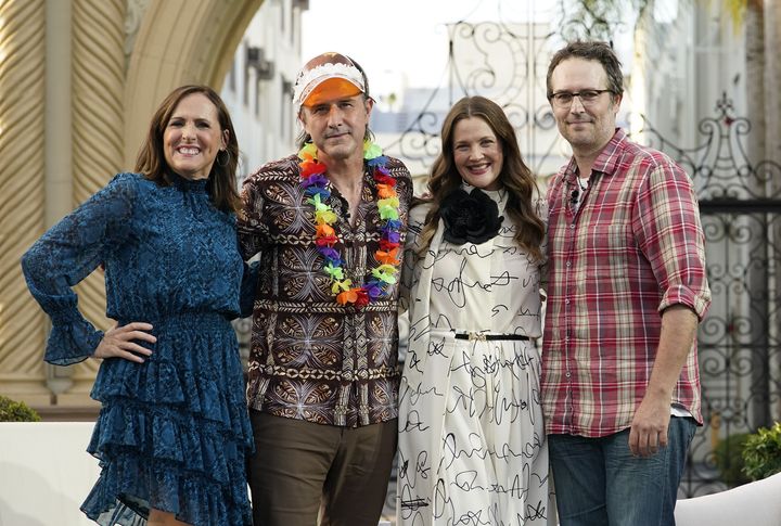 Molly Shannon, David Arquette, Drew Barrymore and Michael Vartan celebrate the 20th anniversary of "Never Been Kissed" on "The Drew Barrymore Show." 