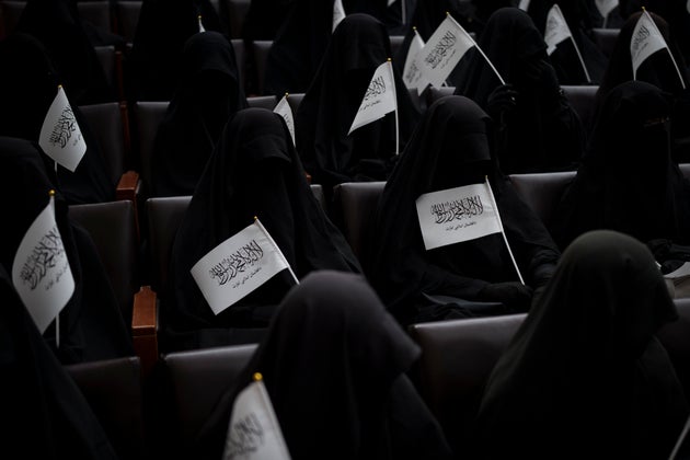 Από την διαδήλωση υπέρ των Ταλιμπάν, στο πανεπιστήμιο της Καμπούλ, 11 Σεπτεμβρίου 2021. (AP Photo/Felipe Dana)