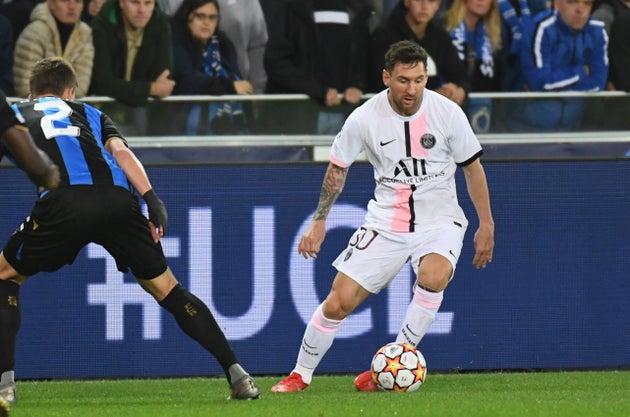 Lionel Messi lors de Bruges-PSG en Ligue des champions, le 15 septembre 2021.