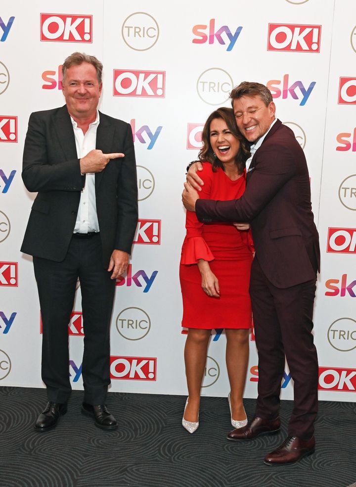 (L-R) Piers Morgan, Susanna Reid and Ben Shephard attend The TRIC Awards 2021 