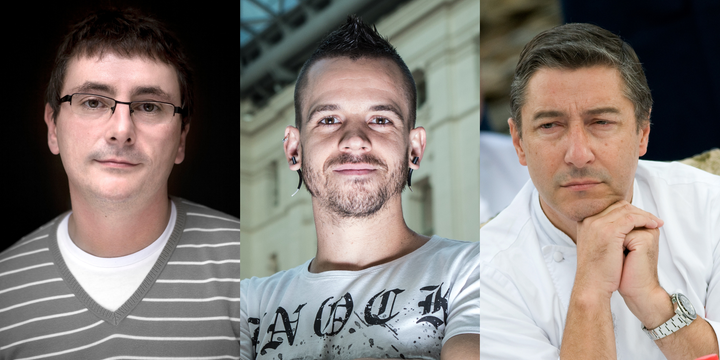 Los chefs Andoni Luis Aduriz, Dabiz Muñoz y Joan Roca.