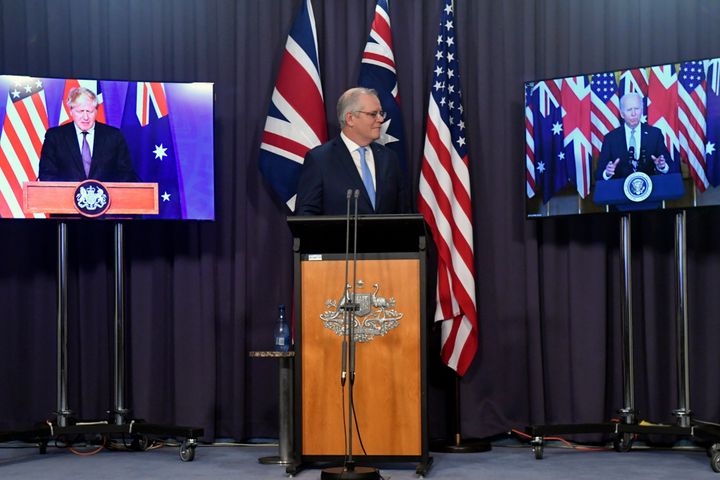 Ο Αυστραλό πρωθυπουργός μαζί με τους ηγέτες της Βρετανίας και των ΗΠΑ