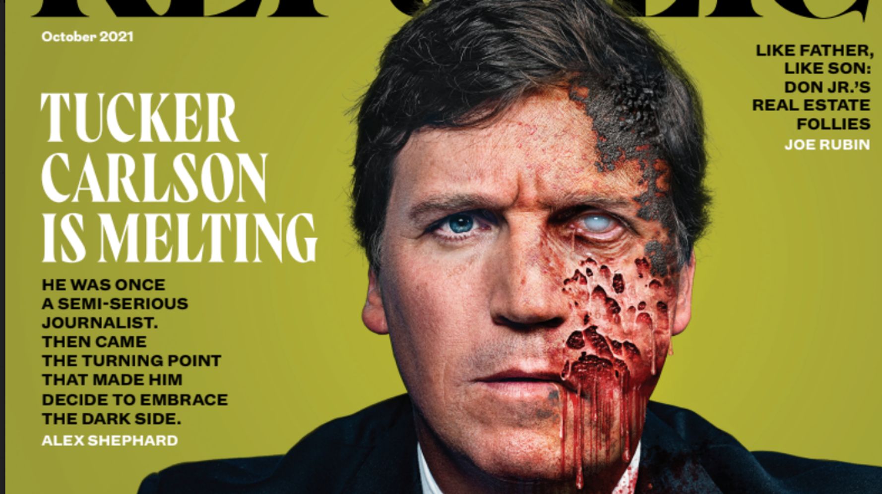 Tucker Carlson Melts Into A Zombie On The New Republic's Damning Cover