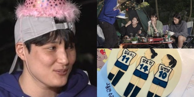 김희진이 선배들을 위해 준비한 국가대표 은퇴 케이크