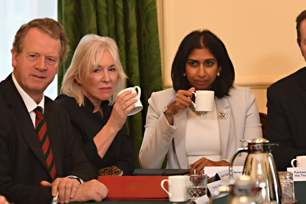 (Left to right) Scottish secretary Alister Jack, culture secretary Nadine Dorries, and attorney general...