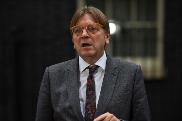 Guy Verhofstadt, frente a Downing Street tras una reunión sobre el Brexit el 6 de marzo de