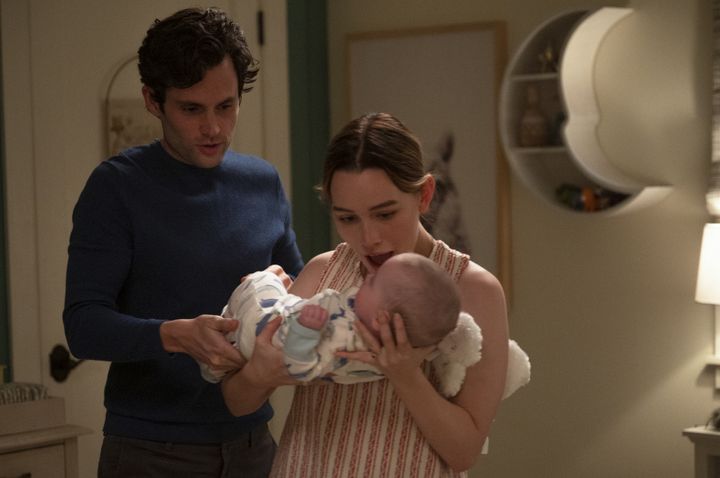 Penn Badgley and Victoria Pedretti embrace the horrors of new parenthood in Season 3 of Netflix's "You."