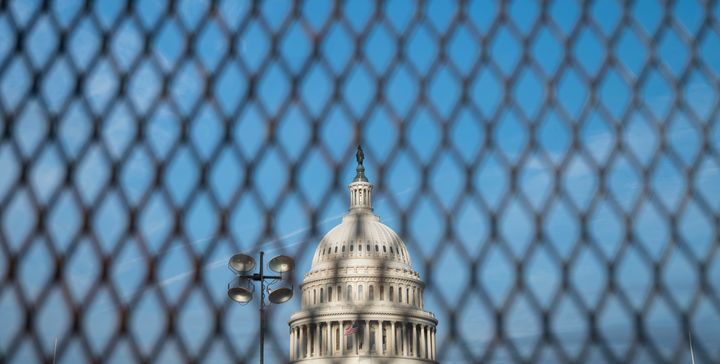 The newly erected temporary security fence on the East Front of the Capitol is among the preparations officials have made ahe