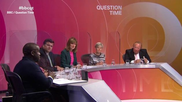 Andrew Neil (right) appeared on Thursday's edition of Question Time