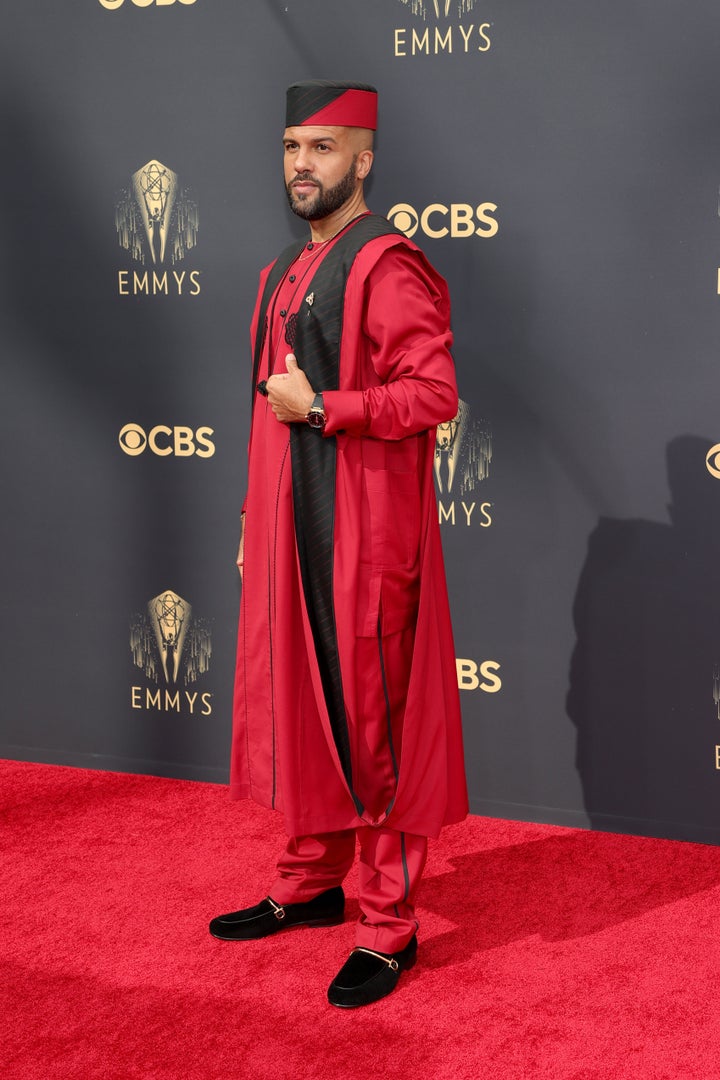 O-T Fagbenle arrives for the 73rd Primetime Emmy Awards at L.A. Live on Sunday in Los Angeles.