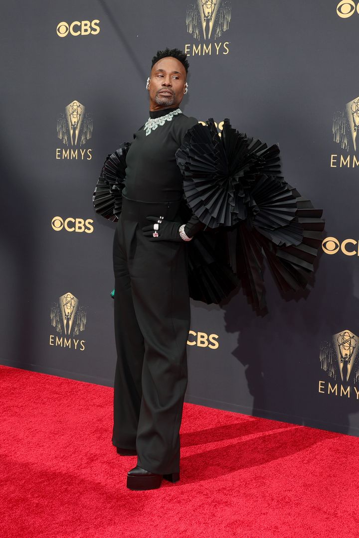 Billy Porter never fails to impress on the red carpet as he arrives for the 73rd Primetime Emmy Awards at L.A. Live on Sunday in Los Angeles.