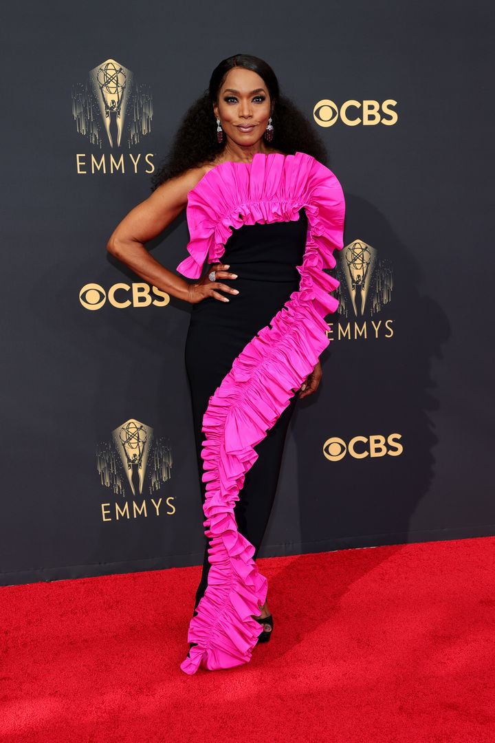 Angela Bassett attends the 73rd Primetime Emmy Awards at L.A. Live on Sunday in Los Angeles.