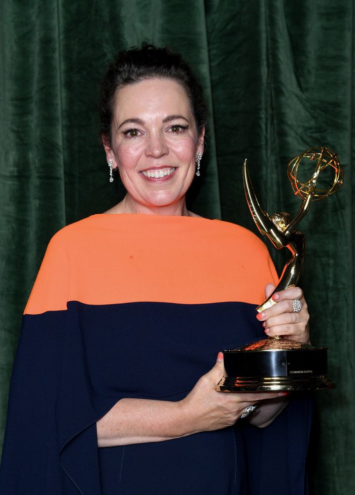 Olivia Colman with her Emmy award for 'Outstanding Lead Actress for a Drama Series', at the The Crown 73rd Primetime Emmys Celebration at Soho House.