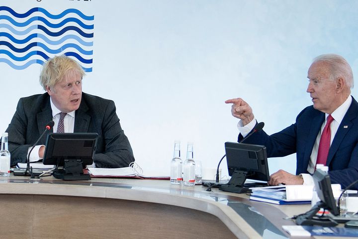 Boris Johnson and Joe Biden at the G7 summit in Carbis Bay, Cornwall in June.