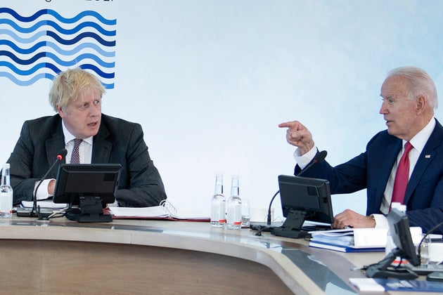 Boris Johnson and Joe Biden at the G7 summit in Carbis Bay, Cornwall in