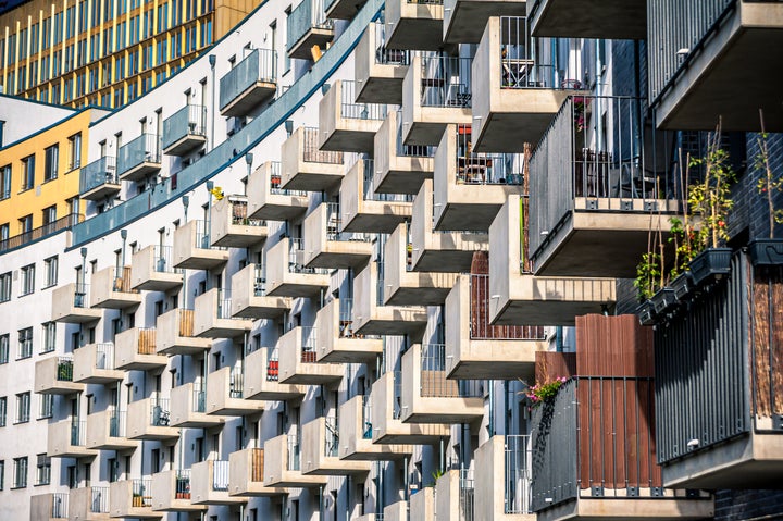 A modern apartment building in downtown Berlin