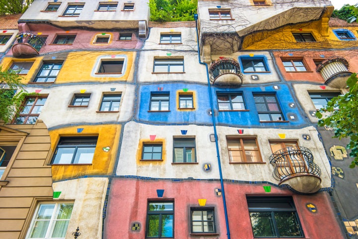 Hundertwasserhaus, a designer apartment block in Vienna.