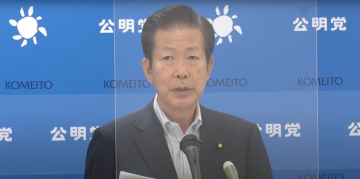 記者会見する公明党の山口那津男代表（9月21日）