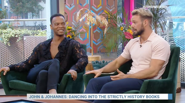 Johannes Radebe and John Whaite on Steph's Packed