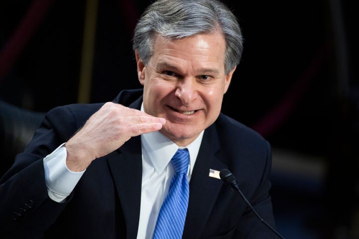 FBI Director Christopher Wray says the bureau has more than doubled the number of personnel investigating domestic terrorism threats.