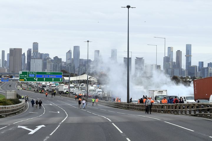 Activists protesting and causing chaos in Melbourne