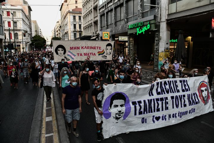 Πορεία μνήμης για τα τρία χρόνια από την δολοφονία του Ζακ Κωστόπουλου, στην Αθήνα 21 Σεπτεμβρίου 2021. (EUROKINISSI/ΤΑΤΙΑΝΑ ΜΠΟΛΑΡΗ)