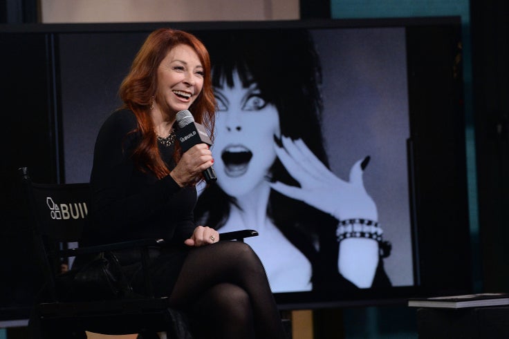 Peterson attends and AOL "Build" event to discuss her iconic character, Elvira, in 2016.