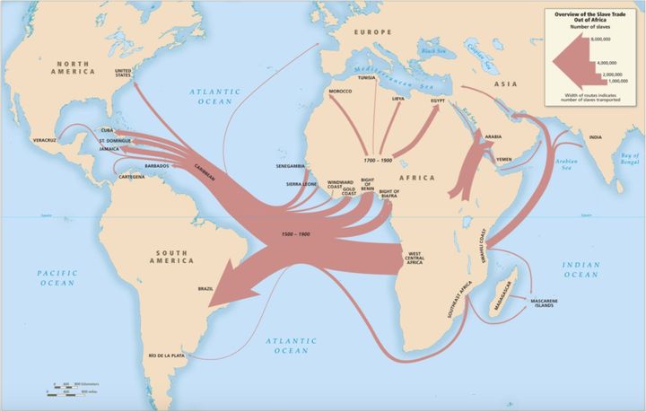 国連の奴隷貿易を説明するイラスト