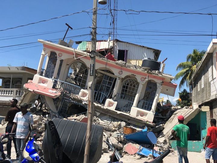 A damaged building in Haiti after the earthquake in August